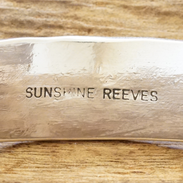 Sunshine Reeves(サンシャインリーブス) スタンプ バングル シルバー925　平打ち インディアンジュエリー ナバホ族 ハンドメイド ジュエリー シルバーアクセサリー 銀 ネイティブ アメリカン ジュエリー SR-228