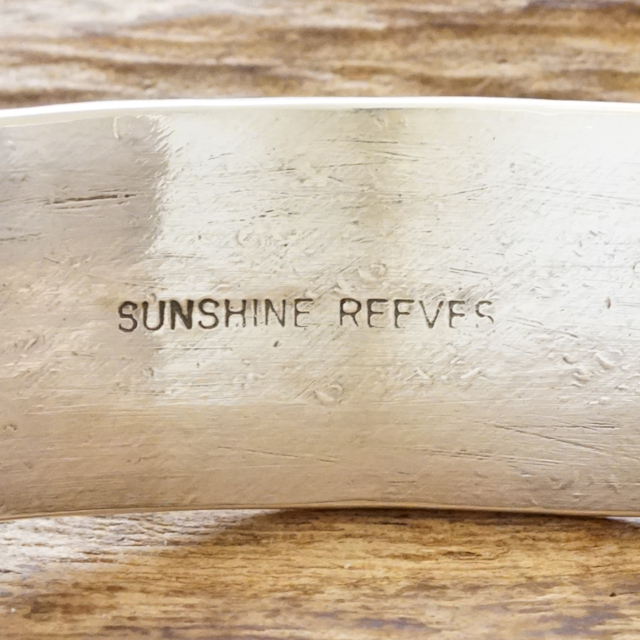 Sunshine Reeves(サンシャインリーブス) スタンプ バングル シルバー925　平打ち インディアンジュエリー ナバホ族 ハンドメイド ジュエリー シルバーアクセサリー 銀 ネイティブ アメリカン ジュエリー SR-229