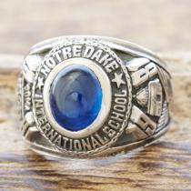 カレッジリング チャンピオンリング 記念リング シルバー 925 指輪 ブルー キュービックジルコニア メンズ レディース アメカジ サーフ ネイティブ TJK s1003blue