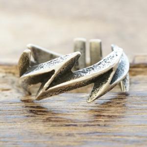 Aaron Anderson(アーロンアンダーソン) トゥファキャスト ライトニング リング インディアンジュエリー ナバホ族 稲妻 シルバー925 スタンプ 燻し ハンドメイド ジュエリー ネイティブ アメリカン ジュエリー AA-100【一点もの】【ギフト包装対応】【送料無料】