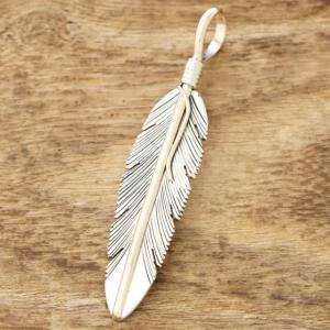 Harvey Mace(ハービーメイス) イーグル フェザー 12KGF ペンダント ネックレス インディアンジュエリー ナバホ族 シルバー925 羽 ハンドメイド ジュエリー ネイティブ アメリカン ジュエリー HM-300【一点もの】【ギフト包装対応】【送料無料】