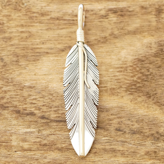 Harvey Mace(ハービーメイス) イーグル フェザー 12KGF ペンダント ネックレス インディアンジュエリー ナバホ族 シルバー925 羽 ハンドメイド ジュエリー ネイティブ アメリカン ジュエリー HM-300【一点もの】【ギフト包装対応】【送料無料】