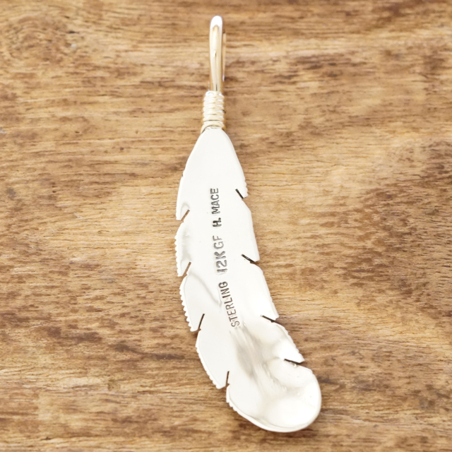 Harvey Mace(ハービーメイス) イーグル フェザー 12KGF ペンダント ネックレス インディアンジュエリー ナバホ族 シルバー925 羽 ハンドメイド ジュエリー ネイティブ アメリカン ジュエリー HM-301【一点もの】【ギフト包装対応】【送料無料】