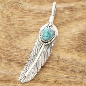 Harvey Mace(ハービーメイス) キングマン イーグル フェザー ペンダント ネックレス インディアンジュエリー ナバホ族 シルバー925 羽 ターコイズ アリゾナ産 ハンドメイド ジュエリー ネイティブ アメリカン ジュエリー HM-303【一点もの】【ギフト包装対応】【送料無料】