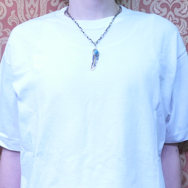 Harvey Mace(ハービーメイス) キングマン イーグル フェザー ペンダント ネックレス インディアンジュエリー ナバホ族 シルバー925 羽 ターコイズ アリゾナ産 ハンドメイド ジュエリー ネイティブ アメリカン ジュエリー HM-303【一点もの】【ギフト包装対応】【送料無料】