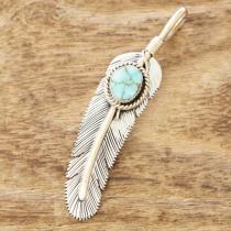 Harvey Mace(ハービーメイス) ナンバーエイト イーグル フェザー 12KGF ペンダント ネックレス インディアンジュエリー ナバホ族 シルバー925 ターコイズ 天然 ハンドメイド ジュエリー ネイティブ アメリカン ジュエリー HM-305【一点もの】【ギフト包装対応】【送料無料】