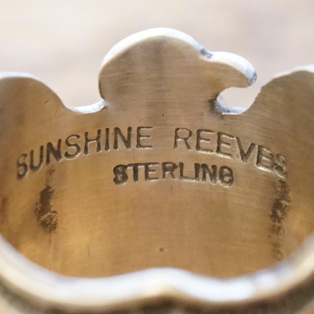 Sunshine Reeves(サンシャインリーブス) ローンマウンテン サンダーバード スタンプ リング ネバダ産 天然 ターコイズ シルバー925 スタンプワーク ハンドメイド インディアンジュエリー ナバホ族 SR-133 【一点もの】【送料無料】