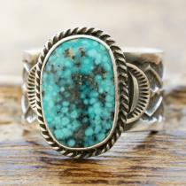 Sunshine Reeves(サンシャインリーブス) キングマン ターコイズ スタンプ リング アリゾナ産 天然 シルバー925 スタンプワーク インディアンジュエリー ナバホ族 シルバーアクセサリー ハンドメイドジュエリー SR-137 【一点もの】【送料無料】