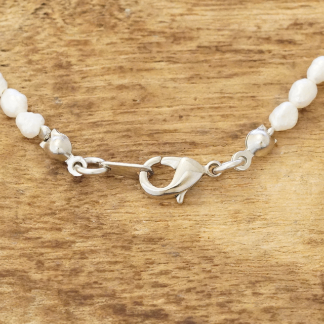 淡水パール ネックレス メンズ レディース Freshwater Pearl 淡水真珠 天然 ナチュラル ワイヤー ハンドメイド アクセサリー ファッション おしゃれ GOTHIC GN-FWP