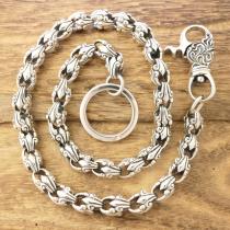 ユリパーツ ウォレットチェーン 百合の紋章 ユリ BSフレア リリー 中世ヨーロッパ ゴシック 美術 Silver925 シルバー925 925 Stering 銀 銀細工 ハーレー バイカー アメカジ ロック バンド ビジュアル系 WC-100