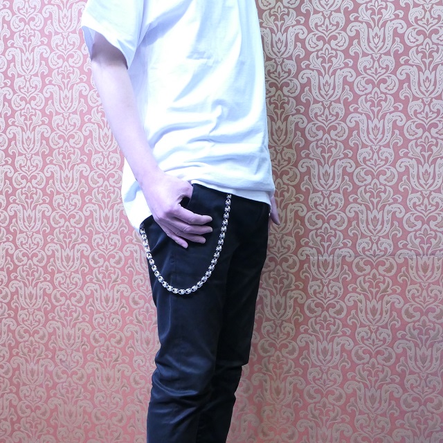 ユリパーツ ウォレットチェーン 百合の紋章 ユリ BSフレア リリー 中世ヨーロッパ ゴシック 美術 Silver925 シルバー925 925 Stering 銀 銀細工 ハーレー バイカー アメカジ ロック バンド ビジュアル系 WC-100