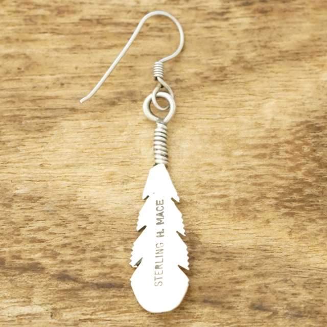 【一点もの】 イーグル フェザー ドロップ ピアス メンズ レディース インディアンジュエリー ナバホ シルバー925 燻し ハンドメイド ジュエリー ネイティブ アメリカン IJ-802