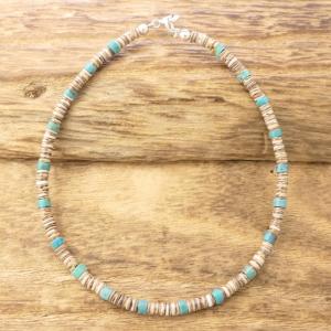 Colina Yazzie (コリーナヤジー) ターコイズ シェル ビーズ ブレスレット 21.5cm メンズ レディース ハンドメイド 天然 シルバー925 インディアンジュエリー ナバホ族 ネイティブ アメリカン ジュエリー CY-102