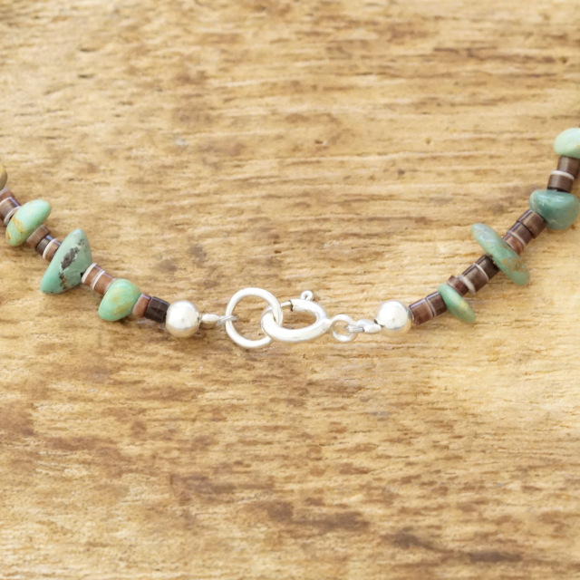 Colina Yazzie (コリーナヤジー) ターコイズ シェル ラピス コーラル ビーズ ブレスレット 17.7cm メンズ レディース 天然 シルバー925 インディアンジュエリー ナバホ族 ネイティブ アメリカン ジュエリー CY-103