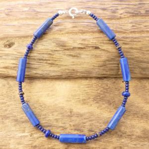 Colina Yazzie (コリーナヤジー) ラピス シェル ビーズ ブレスレット 20cm ハンドメイド ジュエリー 天然 シルバー925 インディアンジュエリー ナバホ族 ネイティブ アメリカン ジュエリー CY-104