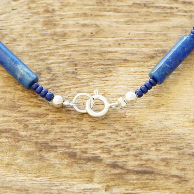 Colina Yazzie (コリーナヤジー) ラピス シェル ビーズ ブレスレット 20cm ハンドメイド ジュエリー 天然 シルバー925 インディアンジュエリー ナバホ族 ネイティブ アメリカン ジュエリー CY-104