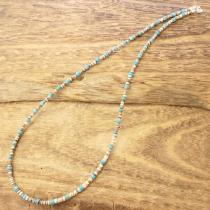 Colina Yazzie (コリーナヤジー) ターコイズ シェル ビーズ ネックレス 47.5cm メンズ レディース ハンドメイド 天然 シルバー925 インディアンジュエリー ナバホ族 ネイティブ アメリカン ジュエリー CY-202