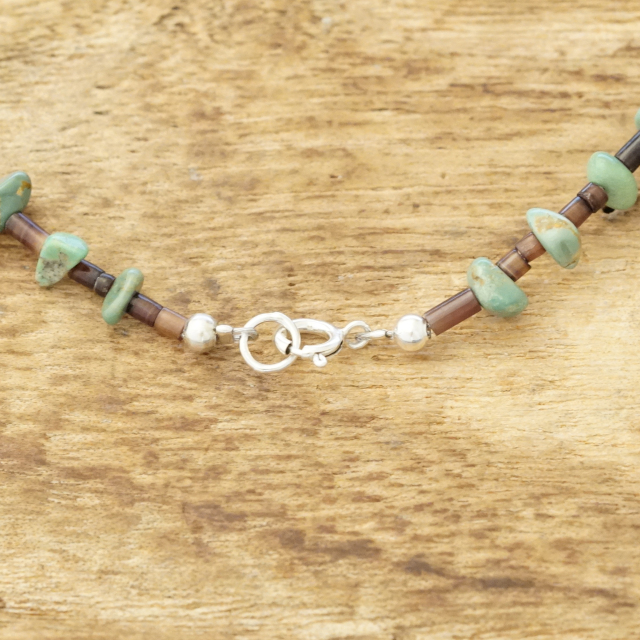 Colina Yazzie (コリーナヤジー) ターコイズ シェル ラピス コーラル ビーズ ネックレス 46.5cm メンズ レディース ハンドメイド 天然 シルバー925 インディアンジュエリー ナバホ族 ネイティブ アメリカン ジュエリー CY-203