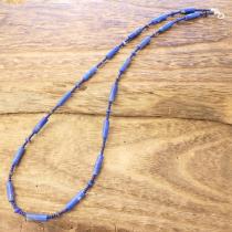 Colina Yazzie (コリーナヤジー) ラピス シェル ビーズ ネックレス 49.5cm メンズ レディース ハンドメイド 天然 シルバー925 インディアンジュエリー ナバホ族 ネイティブ アメリカン ジュエリー CY-204