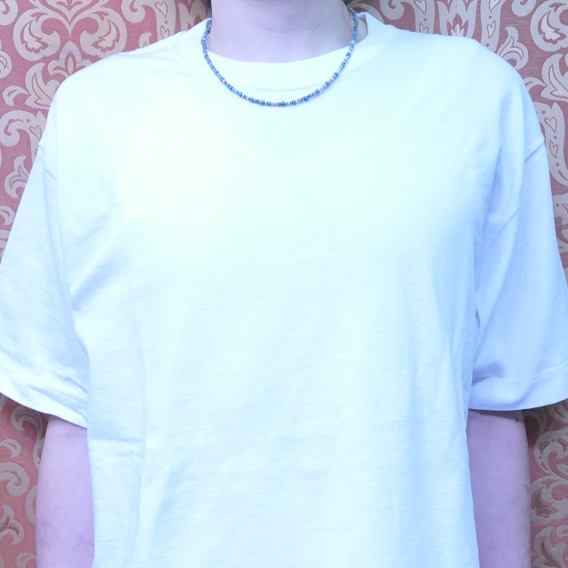 Colina Yazzie (コリーナヤジー) ターコイズ シェル ビーズ ネックレス 47.5cm メンズ レディース ハンドメイド 天然 シルバー925 インディアンジュエリー ナバホ族 ネイティブ アメリカン ジュエリー CY-202