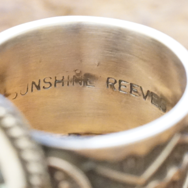 Sunshine Reeves(サンシャインリーブス) ブルームーン スタンプ リング 19.5号 ネバダ産 天然 シルバー925 スタンプワーク インディアンジュエリー ナバホ族 シルバーアクセサリー ハンドメイドジュエリー SR-140