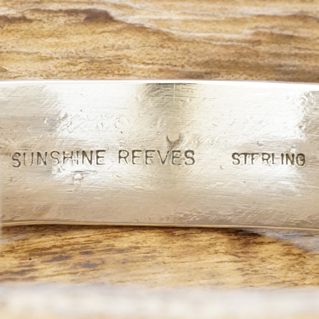 Sunshine Reeves(サンシャインリーブス) スタンプ 平打ち バングル 136mm インディアンジュエリー ナバホ族シルバー925 ハンドメイド ジュエリー シルバーアクセサリー 銀 ネイティブ アメリカン ジュエリー SR-236