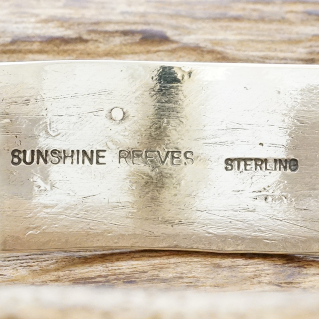 Sunshine Reeves(サンシャインリーブス) スタンプ 平打ち バングル 148mm インディアンジュエリー ナバホ族シルバー925 ハンドメイド ジュエリー シルバーアクセサリー 銀 ネイティブ アメリカン ジュエリー SR-237