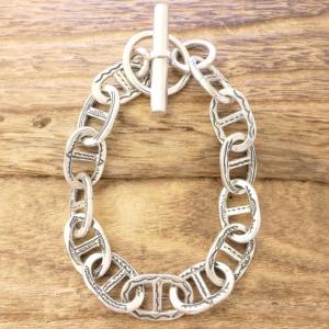 Tuareg Silver(トゥアレグ シルバー) 手彫り アンカーチェーン ブレスレット シルバー シェーヌダンクル マンテル メンズ レディース トゥアレグ族 遊牧民 ハンドメイド ジュエリー ファッション ブランド TA-310