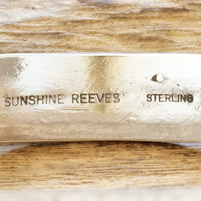 Sunshine Reeves(サンシャインリーブス) スタンプ 平打ち バングル 140mm インディアンジュエリー ナバホ族シルバー925 ハンドメイド ジュエリー シルバーアクセサリー 銀 ネイティブ アメリカン ジュエリー SR-238