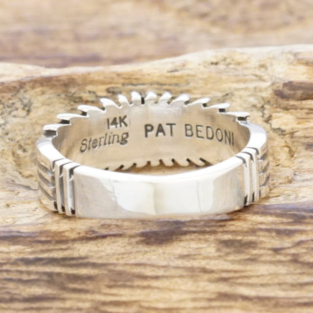 pat bedonie(パットベドニー) K14 スモール サンバースト リング インディアンジュエリー ナバホ族 シルバー925 指輪 スタンプ ハンドメイド ジュエリー ネイティブ アメリカン ジュエリー PB-100