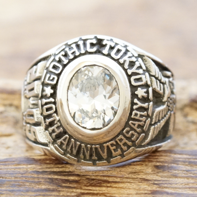 【あす楽】 カレッジリング メンズ シルバー 925 キュービックジルコニア チャンピオンリング 指輪 記念リング GOTHIC GR-300cz