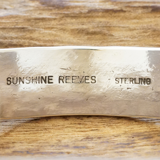 Sunshine Reeves(サンシャインリーブス) スタンプ 平打ち バングル 135mm インディアンジュエリー ナバホ族シルバー925 ハンドメイド ジュエリー シルバーアクセサリー 銀 ネイティブ アメリカン ジュエリー SR-239