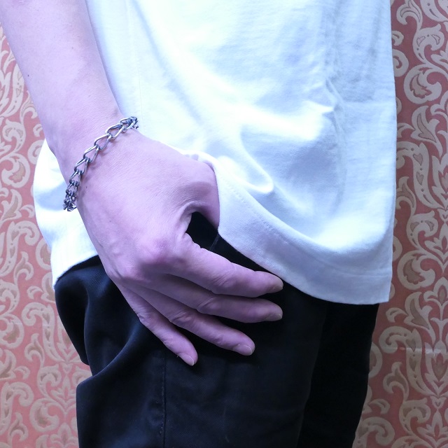 Steve Arviso(スティーブアルビソ) シングル マネーチェーン ブレスレット 22cm インディアンジュエリー ナバホ族 シルバー925 ハンドメイド ジュエリー ネイティブ アメリカン ジュエリー SA-300