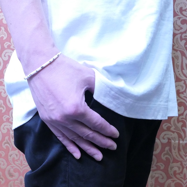 amp japan(アンプジャパン) レコード ビーズ ブレスレット メンズ レディース ユニセックス ハンドメイド アクセサリー ファッション ブランド おしゃれ NKHK-440WH
