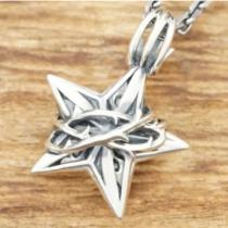 エムズコレクション(M's collection) スター ネックレス シルバー925 イバラ 星 透かし彫り 銀 メンズ レディース シルバーアクセサリー 銀細工 ハンドメイド ジュエリー x0295