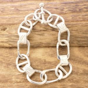 Tuareg silver(トゥアレグ シルバー) 手彫り デザイン チェーン ブレスレット レディース シルバー トゥアレグ族 サハラ砂漠 遊牧民 ハンドメイド ジュエリー ファッション ブランド アパレル おしゃれ TA-303