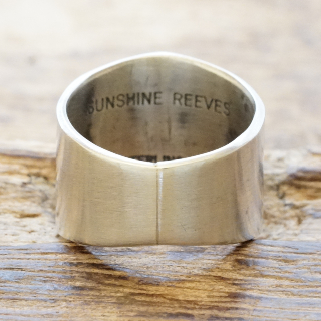 Sunshine Reeves(サンシャインリーブス) シェラネバダターコイズ サンダーバード スタンプ リング 天然ターコイズ シルバー925 スタンプワーク アロー スター インディアンジュエリー ナバホ族 シルバーアクセサリー 銀 SR-121