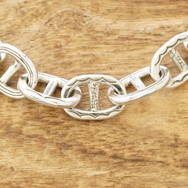 Tuareg Silver(トゥアレグ シルバー) 手彫り アンカーチェーン ブレスレット シェーヌダンクル メンズ レディース シルバー トゥアレグ族 サハラ砂漠 遊牧民 ハンドメイド ジュエリー ファッション ブランド アパレル TA-304