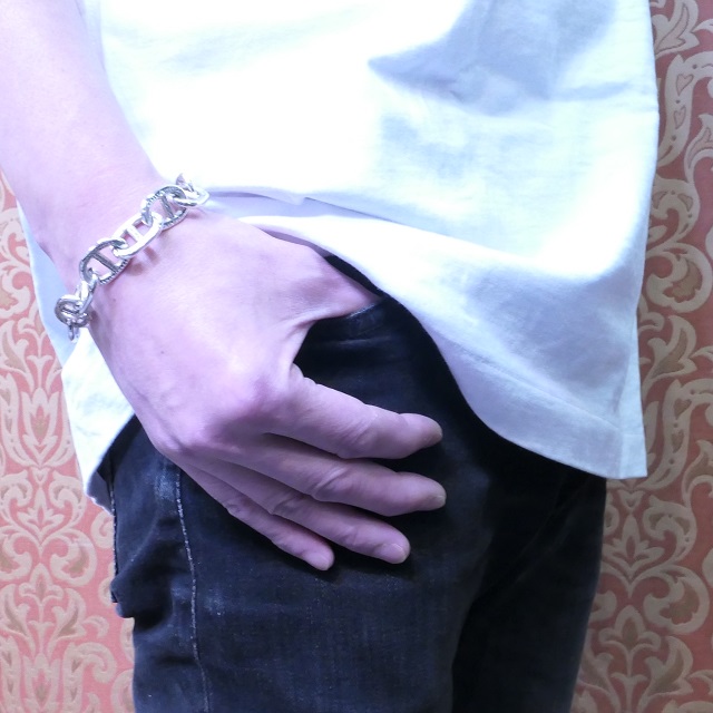 Tuareg Silver(トゥアレグ シルバー) 手彫り アンカーチェーン ブレスレット シェーヌダンクル メンズ レディース シルバー トゥアレグ族 サハラ砂漠 遊牧民 ハンドメイド ジュエリー ファッション ブランド アパレル TA-305