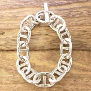 Tuareg Silver(トゥアレグ シルバー) 手彫り アンカーチェーン ブレスレット シェーヌダンクル メンズ レディース シルバー トゥアレグ族 サハラ砂漠 遊牧民 ハンドメイド ジュエリー ファッション ブランド アパレル TA-306