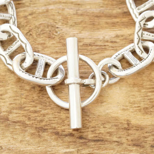 Tuareg Silver(トゥアレグ シルバー) 手彫り アンカーチェーン ブレスレット シェーヌダンクル メンズ レディース シルバー トゥアレグ族 サハラ砂漠 遊牧民 ハンドメイド ジュエリー ファッション ブランド アパレル TA-306