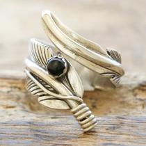 Harvey Mace(ハービーメイス) フェザー リング フリータイプ インディアンジュエリー ナバホ族 シルバー925 羽 ハンドメイド ジュエリー ネイティブ アメリカン ジュエリー HM-110