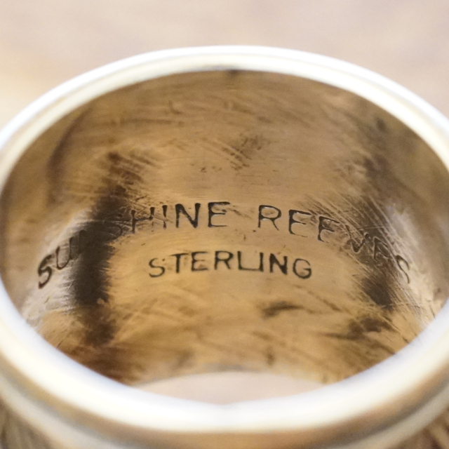 Sunshine Reeves(サンシャインリーブス) スター スタンプ 平打ち リング シルバー925 指輪 太め インディアンジュエリー ナバホ族 ネイティブ アメリカン ジュエリー シルバーアクセサリー 銀 SR-125