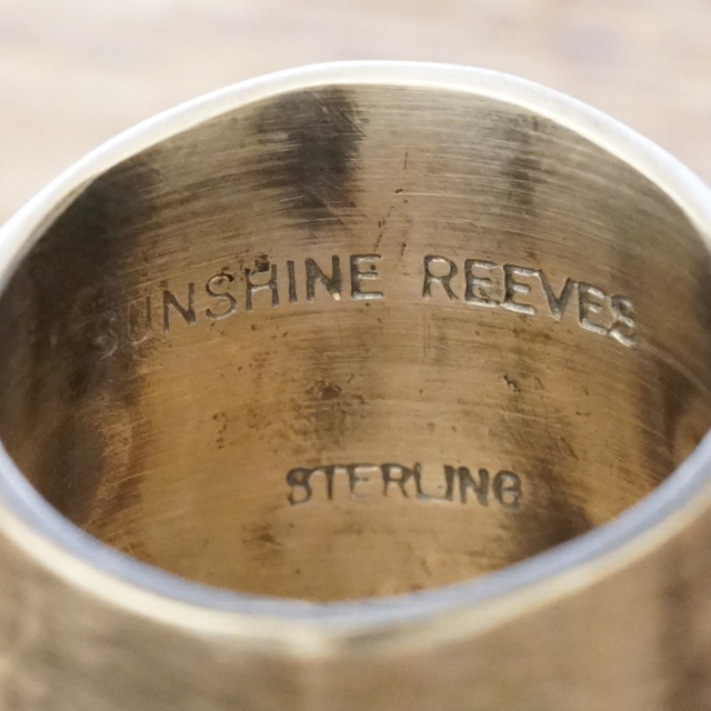 Sunshine Reeves(サンシャインリーブス) モレンシー サンダーバード スタンプ リング 天然ターコイズ シルバー925 スタンプワーク アロー スター インディアンジュエリー ナバホ族 シルバーアクセサリー 銀 SR-126