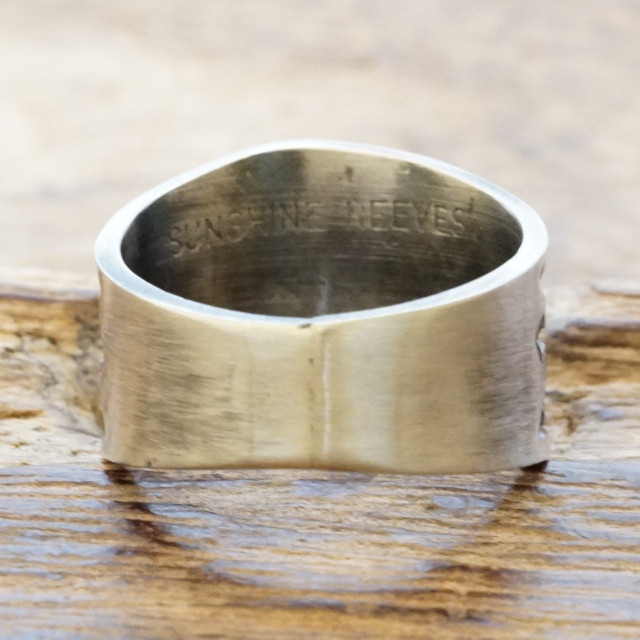 Sunshine Reeves(サンシャインリーブス) キャリコレイク サンダーバード スタンプ リング 天然ターコイズ シルバー925 スタンプワーク アロー スター インディアンジュエリー ナバホ族 シルバーアクセサリー 銀 SR-127